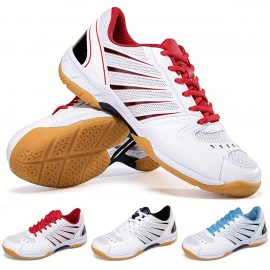 Men's Breathable Badminton Shoes, Professional Non Slip Shock Absorption Durable Sports Sneakers For Tennis Ping Pong Running Training Competition