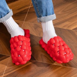 Men's Cushioned EVA Massage Slippers: Non-Slip, All-Season Comfort Clogs with Round-Toe Design