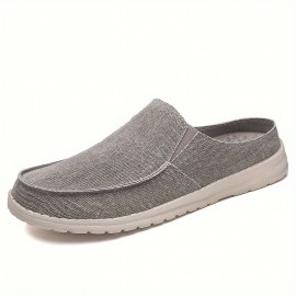 Stylish Mens Canvas Slip On Shoes - Breathable, Lightweight, Round Toe, Rubber Sole, Comfortable Fabric Insole - Perfect for Casual Outdoor Walking in Spring and Summer