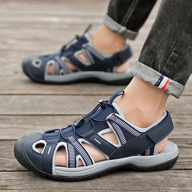 Mens Solid Color Close Toe Breathable Sandals With Buckle Straps Comfy Non Slip Rubber Sole Durable Beach Water Shoes Summer Men s Shoes Temu details 5