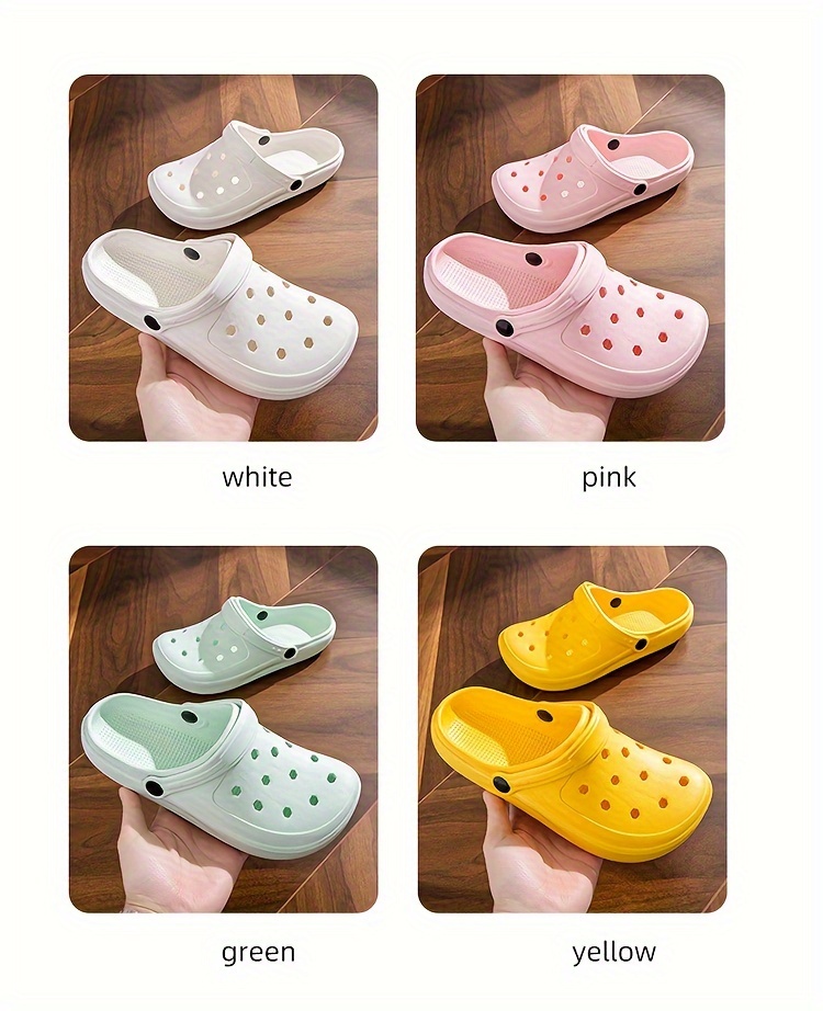 Unisex Hollow Out Solid Colour Breathable Clogs Comfy Non Slip Durable Soft Sole Eva Slippers For Mens Womens Indoor Outdoor Activities Men s Shoes Temu details 2