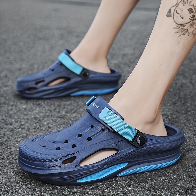 Mens Solid Hollow Out Eva Clogs Comfy Non Slip Casual Durable Breathable Slippers For Mens Beach Walking Shower Check Out Today s Deals Now Temu details 1