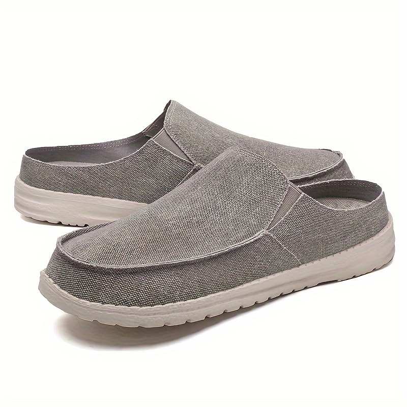 Mens Stylish Solid Backless Canvas Shoes Breathable Lightweight Slip On Casual Slippers For Outdoor Walking Spring And Summer Shop On Temu And start Saving Temu details 0