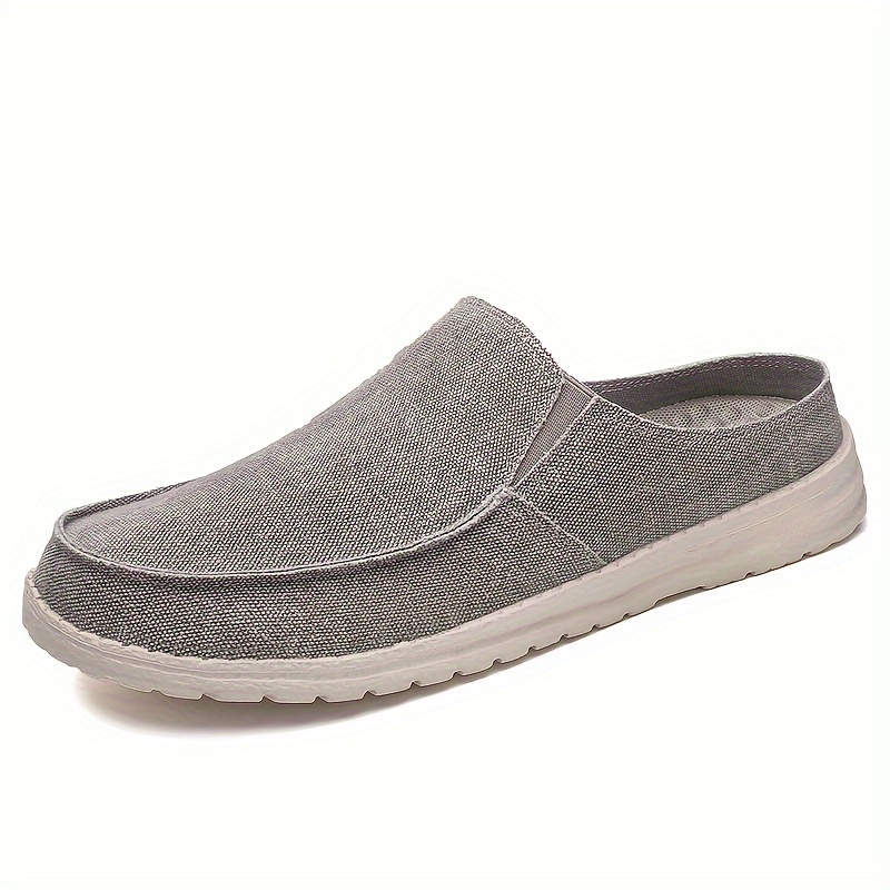 Mens Stylish Solid Backless Canvas Shoes Breathable Lightweight Slip On Casual Slippers For Outdoor Walking Spring And Summer Shop On Temu And start Saving Temu details 1