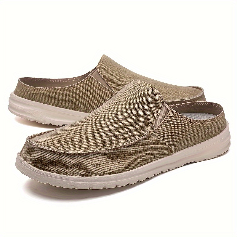 Mens Stylish Solid Backless Canvas Shoes Breathable Lightweight Slip On Casual Slippers For Outdoor Walking Spring And Summer Shop On Temu And start Saving Temu details 2