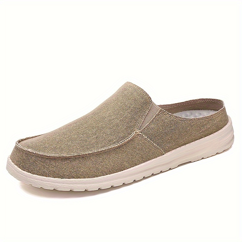 Mens Stylish Solid Backless Canvas Shoes Breathable Lightweight Slip On Casual Slippers For Outdoor Walking Spring And Summer Shop On Temu And start Saving Temu details 3