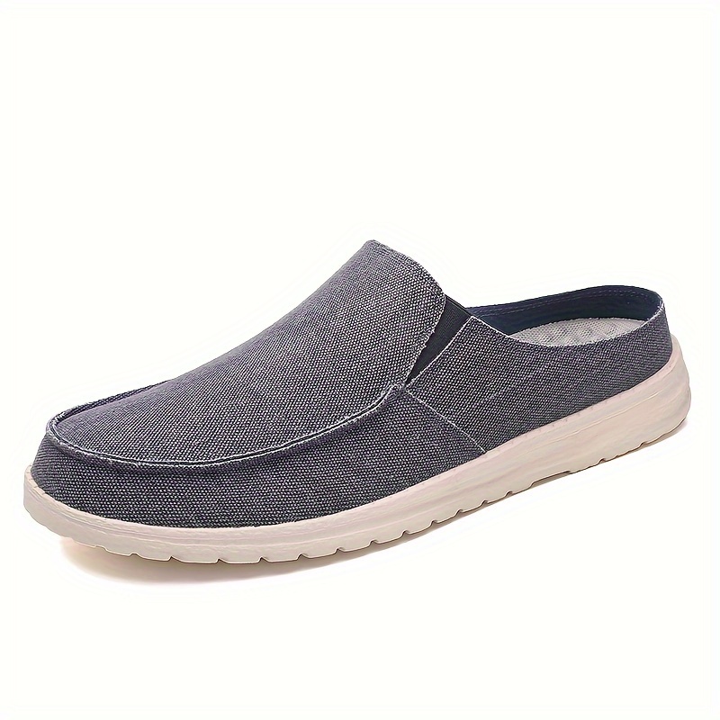 Mens Stylish Solid Backless Canvas Shoes Breathable Lightweight Slip On Casual Slippers For Outdoor Walking Spring And Summer Shop On Temu And start Saving Temu details 4