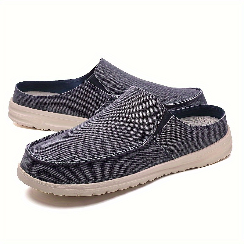 Mens Stylish Solid Backless Canvas Shoes Breathable Lightweight Slip On Casual Slippers For Outdoor Walking Spring And Summer Shop On Temu And start Saving Temu details 8