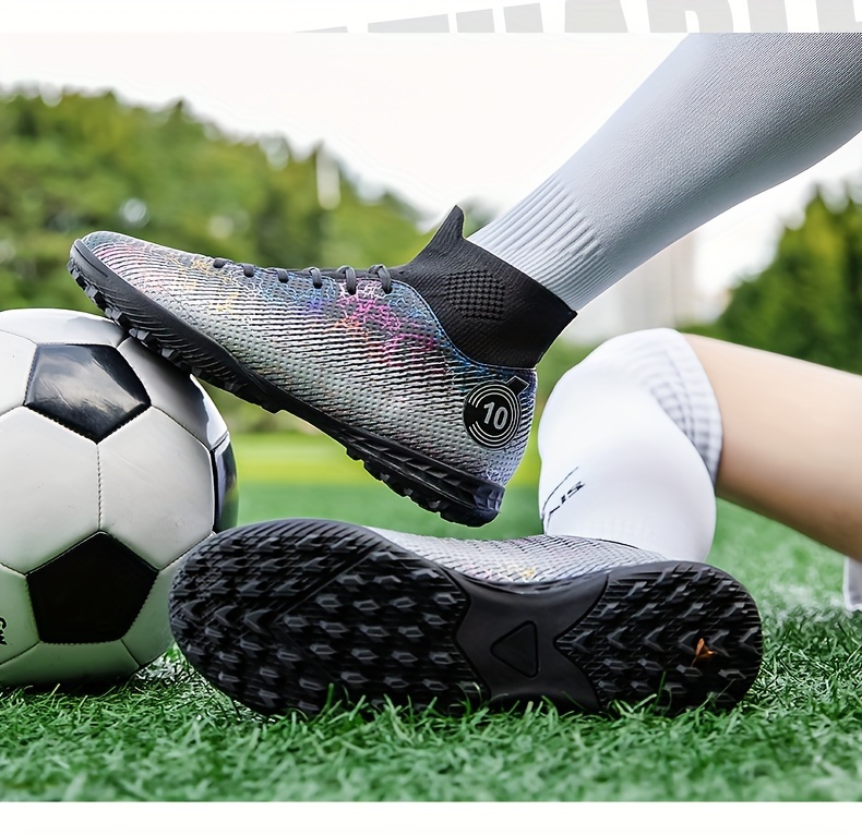 professional football turf shoes breathable non slip soccer training competition athletic sneakers details 5