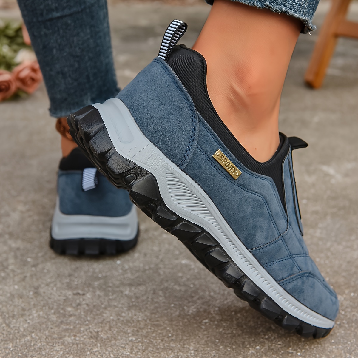 womens letter pattern fashion slip on walking shoes non slip lightweight outdoor athletic sneakers details 6