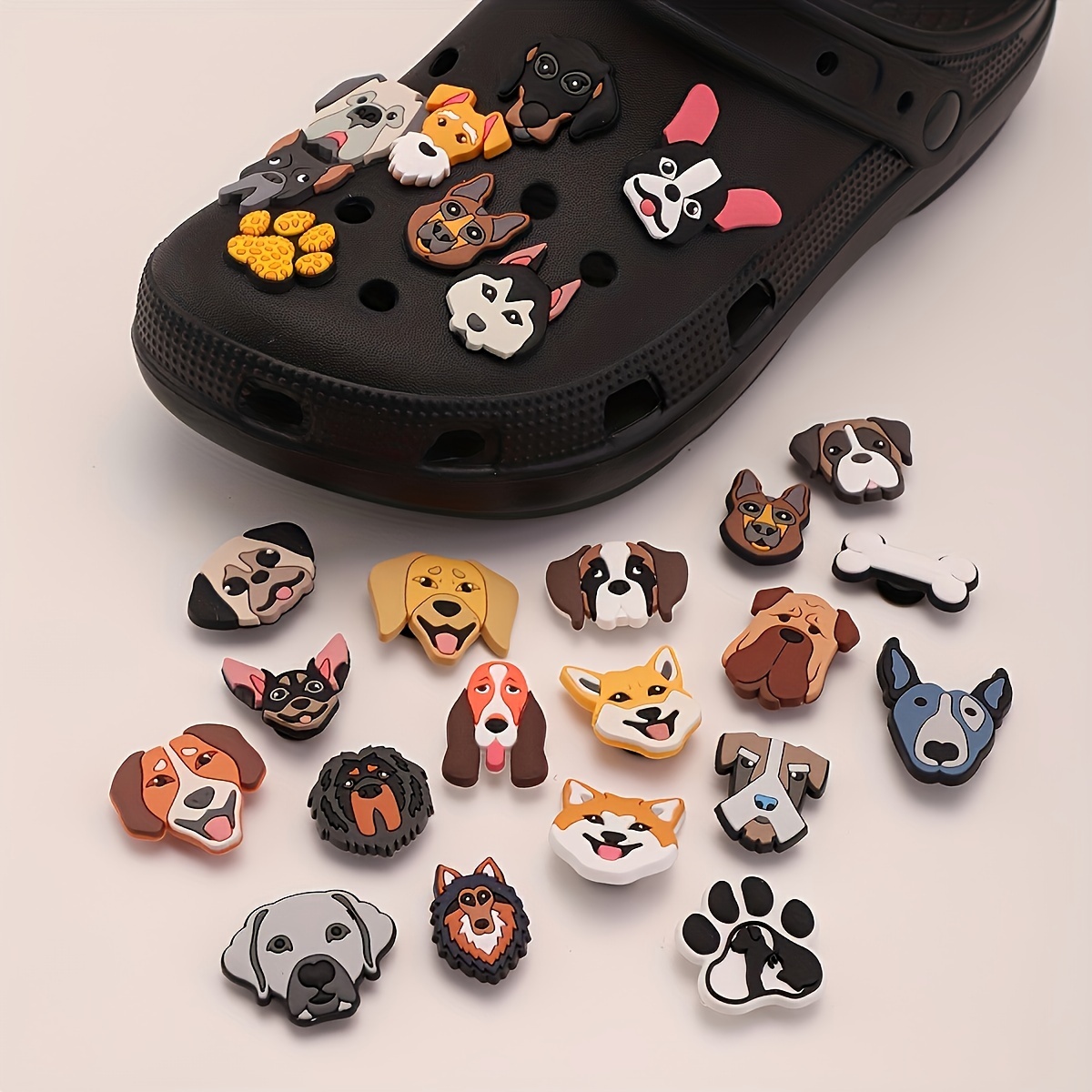 39pcs dog shaped charms shoe decoration charms assorted varieties for sandals sandals slippers durable charms details 0