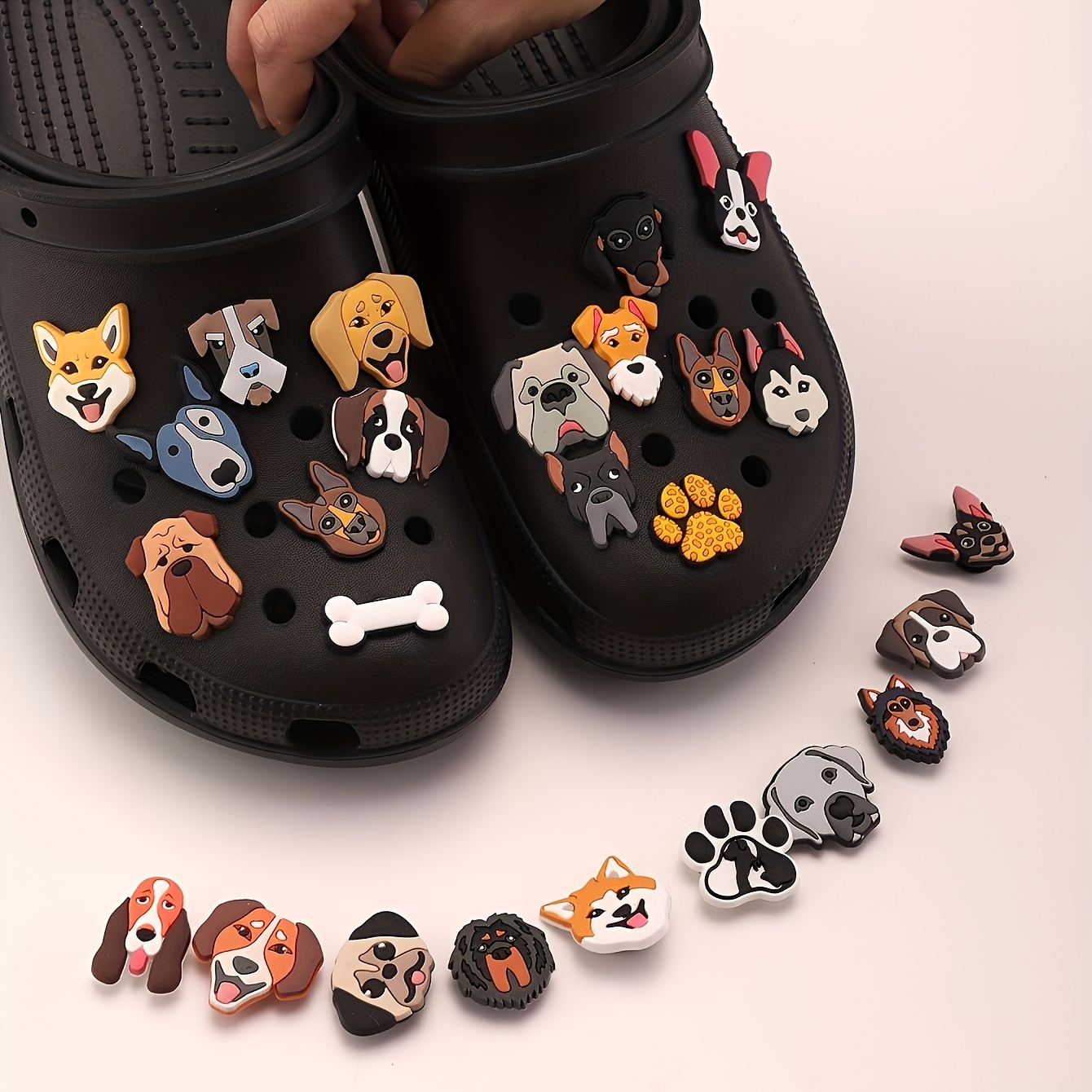 39pcs dog shaped charms shoe decoration charms assorted varieties for sandals sandals slippers durable charms details 1