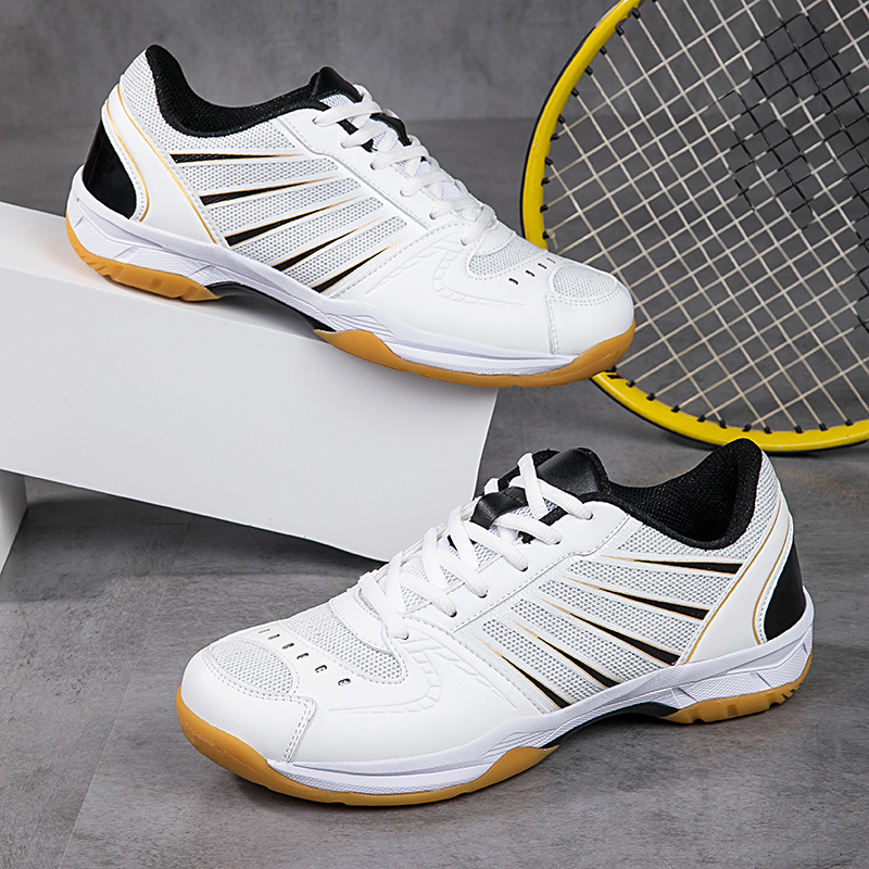 mens breathable badminton shoes professional non slip shock absorption durable sports sneakers for tennis   pong running training competition details 2