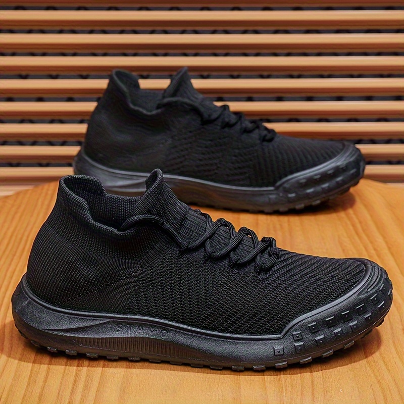 Solid Breathable Sock Shoes With Adjustable Lace - Men s Durable Non Slip Sneakers - Spring Summer Comfy Outdoor Jogging Walking Camping details 0